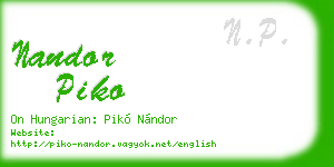 nandor piko business card