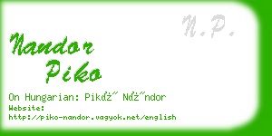 nandor piko business card